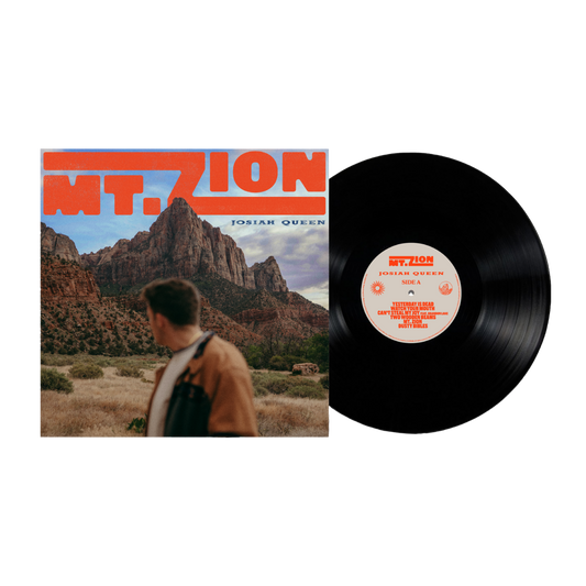 Vinyl record with cover featuring a mountain landscape and 'MT. ZION' text.